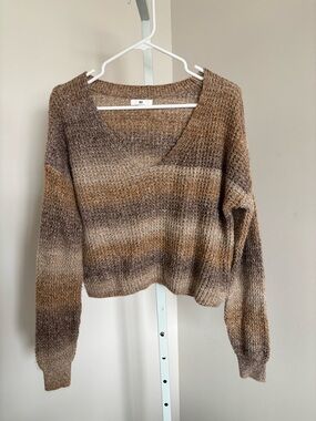 BP Nordstrom Brown Ombre V-Neck Knit Sweater